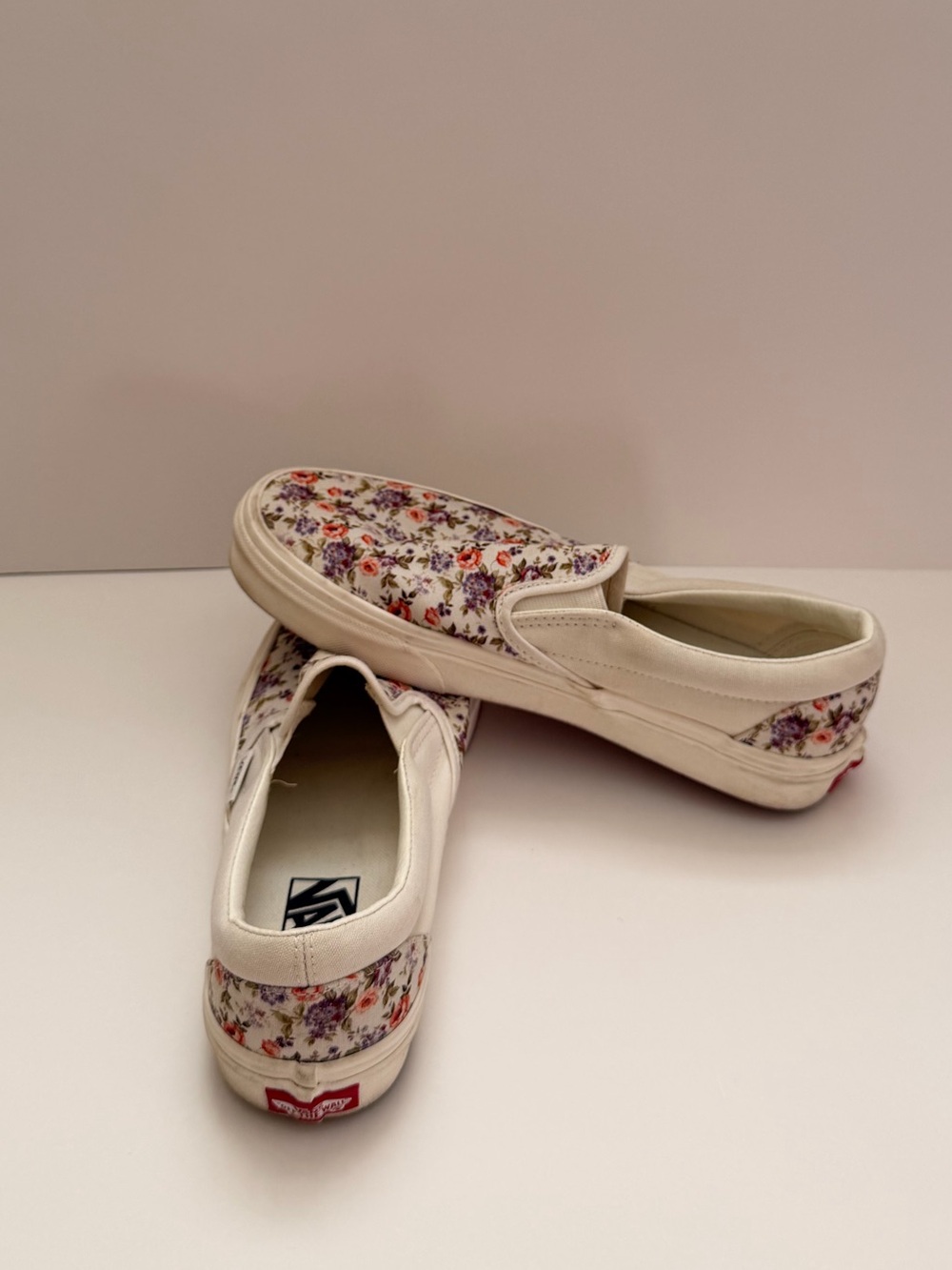 Vans Women’s Cream Floral Slip-On Mules